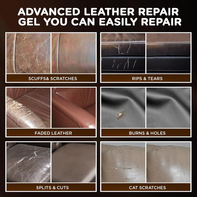 Kenbry Store Vinyl and Leather Repair Kit, Black Vinyl Repair kit for Car Interiors, Furniture, Couches,Shoes,Restore Leather Scratch, Tears & Burn Hole - Image 4